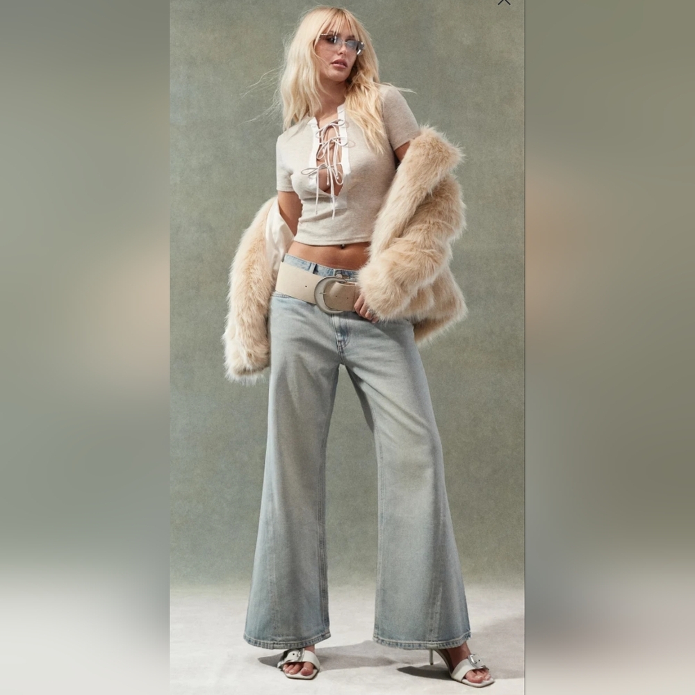 ASOS Wide Leg Jeans W/ Twisted seams In pale Vintage Wash